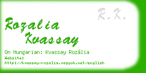 rozalia kvassay business card
