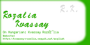 rozalia kvassay business card